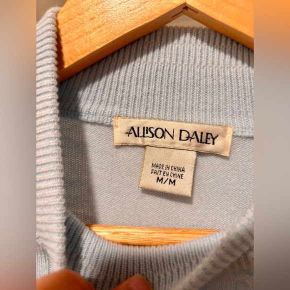 Allison Daley Baby Blue Mock Neck Sweater Women's M - Picture 2 of 4